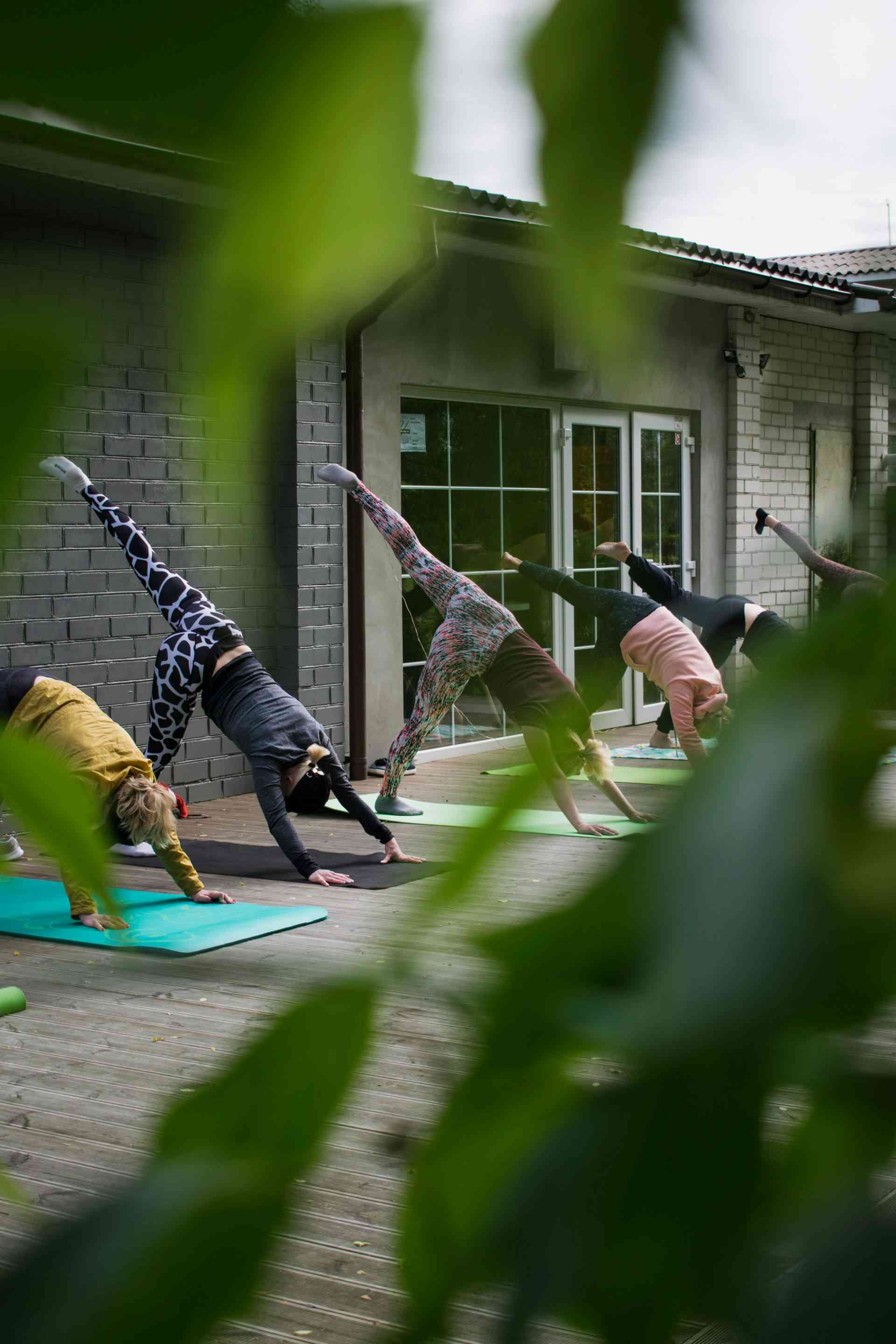 woman doing exercise routine