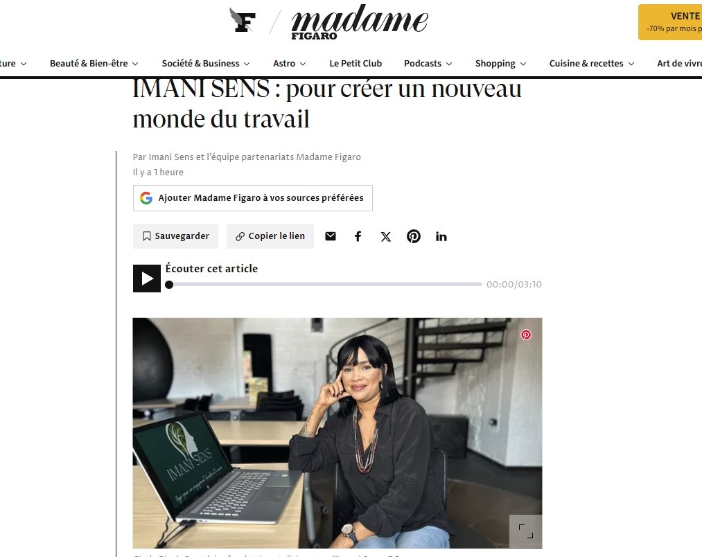 Imani Sens à l'honneur dans Madame Figaro